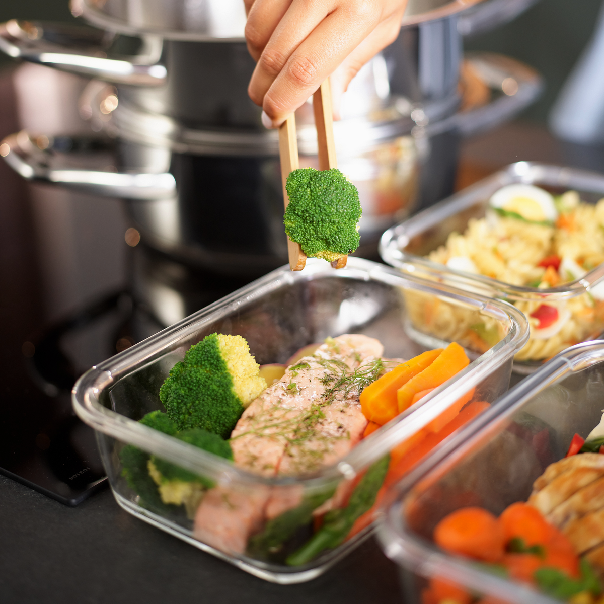 Steamed vegetables cooked in A by AMC cookware